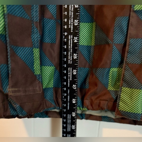 Burton DryRide Snowboarding Jacket Men's Size S Brown Green Check Polyester - Picture 11 of 13